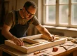 Timmerman meet houten kozijnen vervangen planning in werkplaats